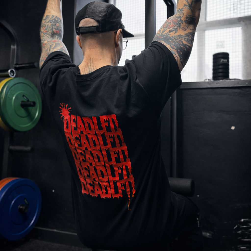 DEADLFT Drip Tee - Red on Black
