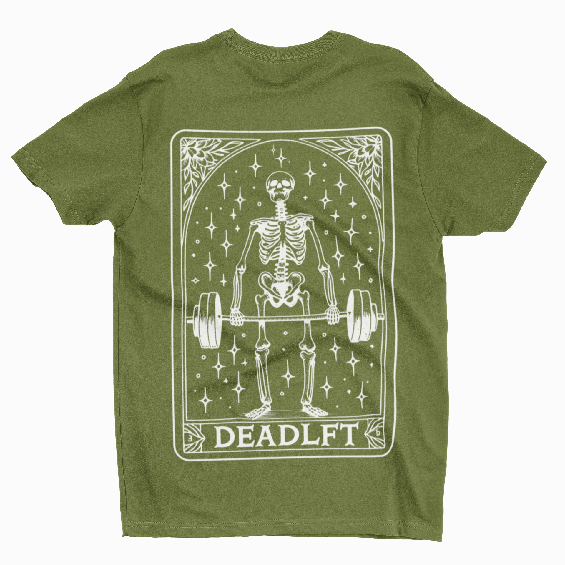 DEADLFT Skelly Tarot Cotton Tee - Military Green